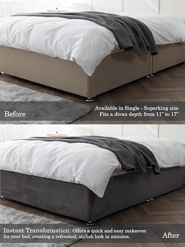 Box Spring Cover - Transform Your Bed with This Fully Elasticated Faux Suede