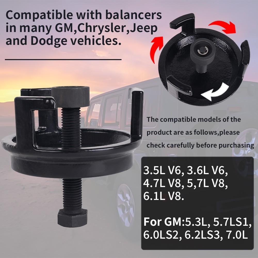 BK 25264 Harmonic Balancer Puller For GM Dodge Jeep Chrysler Crank Pulley Puller