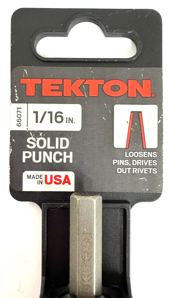 1/16" TEKTON 66071 SOLID PUNCH 4-1/2" LONG USA