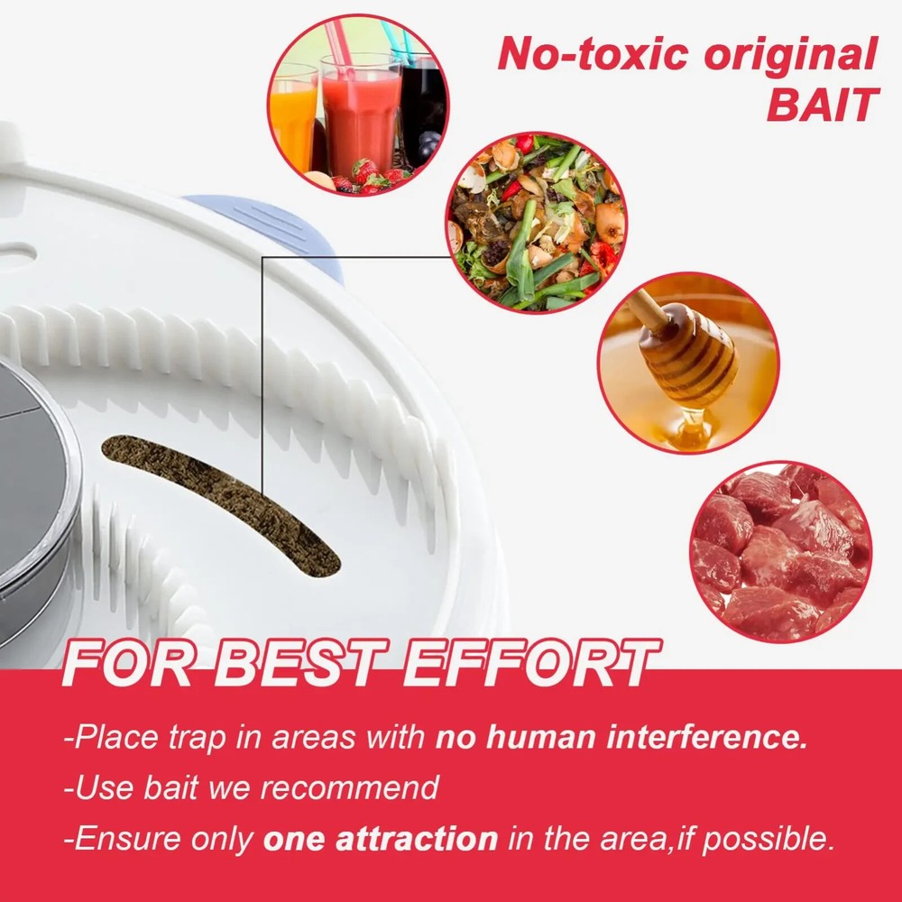 Electric Fly Trap Automatic Fly Catcher Rotating Fly Pest Repellent Kitchen Tool