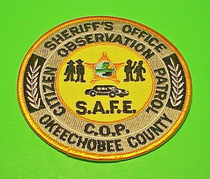 OKEECHOBEE COUNTY  FLORIDA CITIZEN OBSERVATION PATROL SHERIFF 4"  POLICE PATCH
