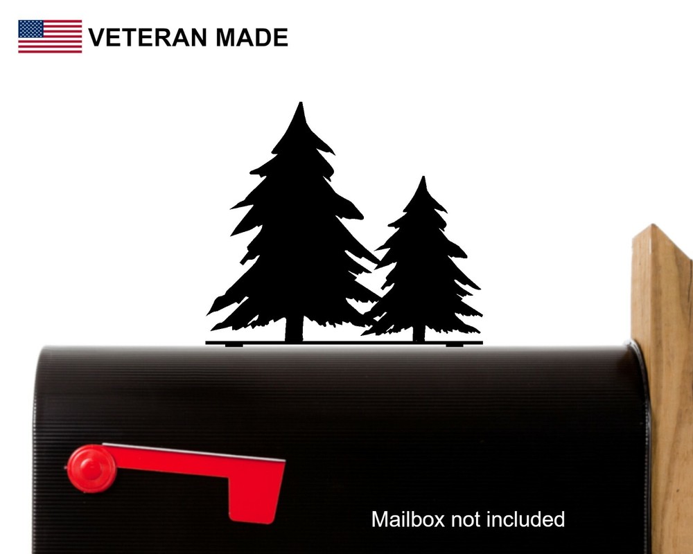 Tree Mailbox Topper, Decorative Pine Tree Mailbox Top Sign