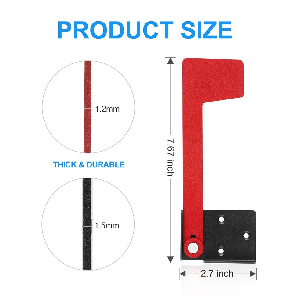 Durable Mailbox Flag Kit, Steel Construction, Multiple Installation Methods, Red