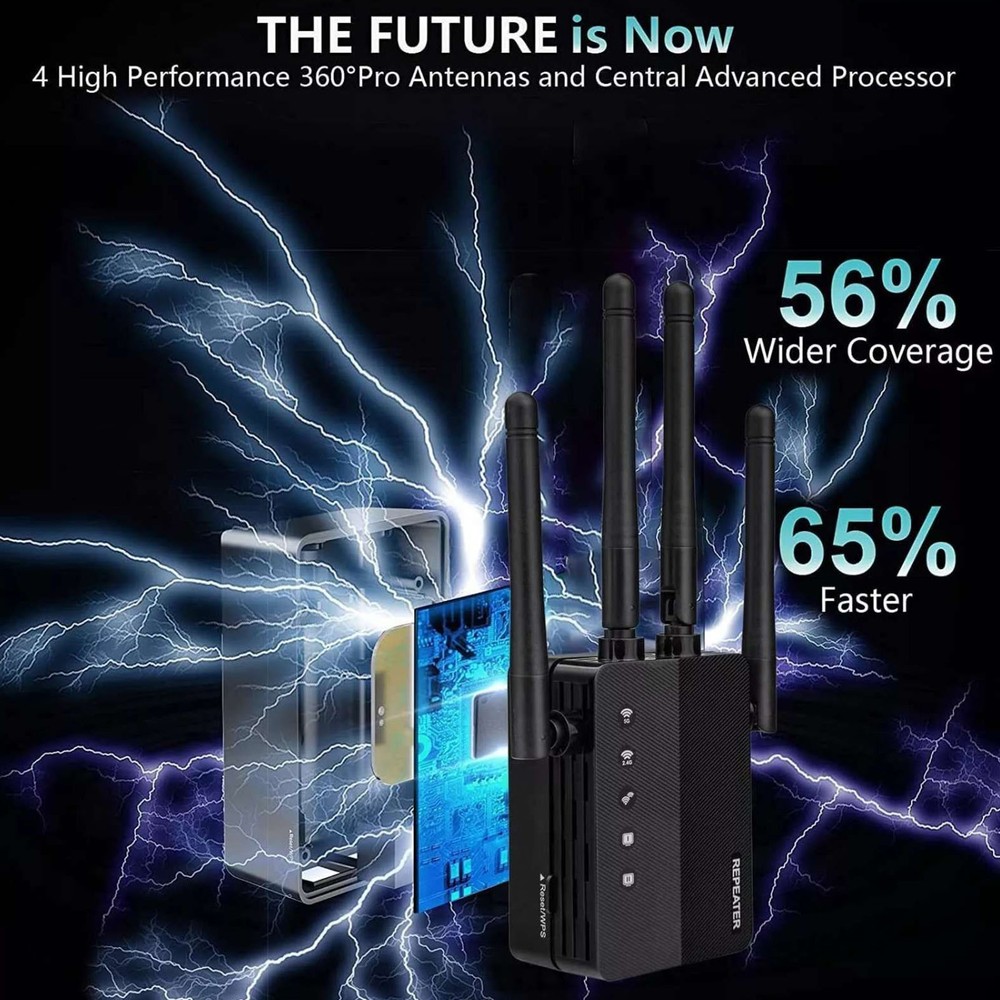 1 x WiFi Extender Signal Coverage Booster Compatible For Linux Easy To Setup