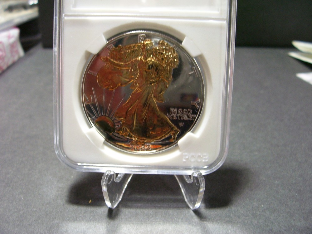 American Silver Eagle - 24K Gold Gilded - Just Beautiful, Double Sided :