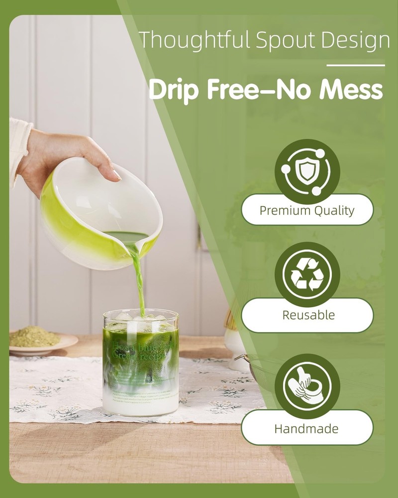ZENS Matcha Whisk Set, 6pcs Matcha Kit Includes Ceramic Bowl, Handcrafted Bam...