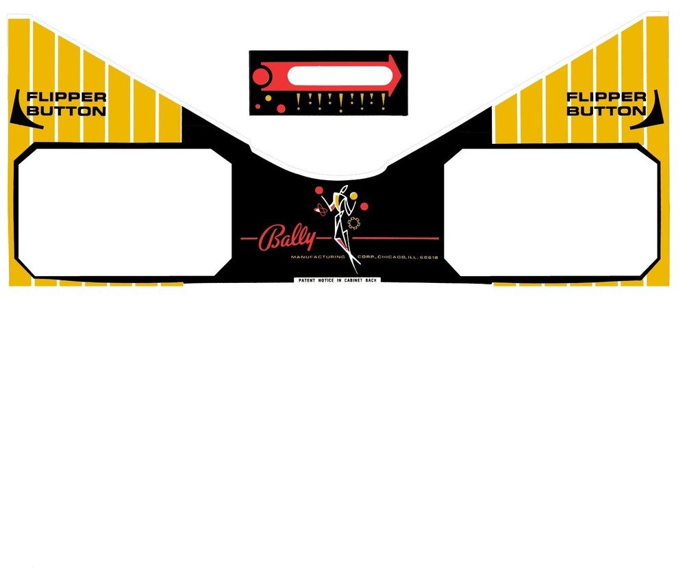 Bally Knockout Pinball Machine Apron Decal Set
