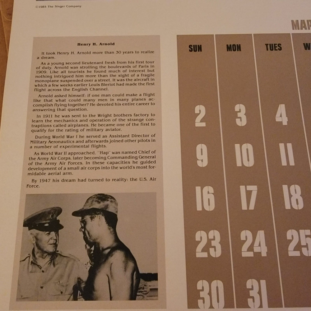 TWO (1981 & 1986) Trainer Flight Simulator by Singer Co. Annual Calendars PLUS !