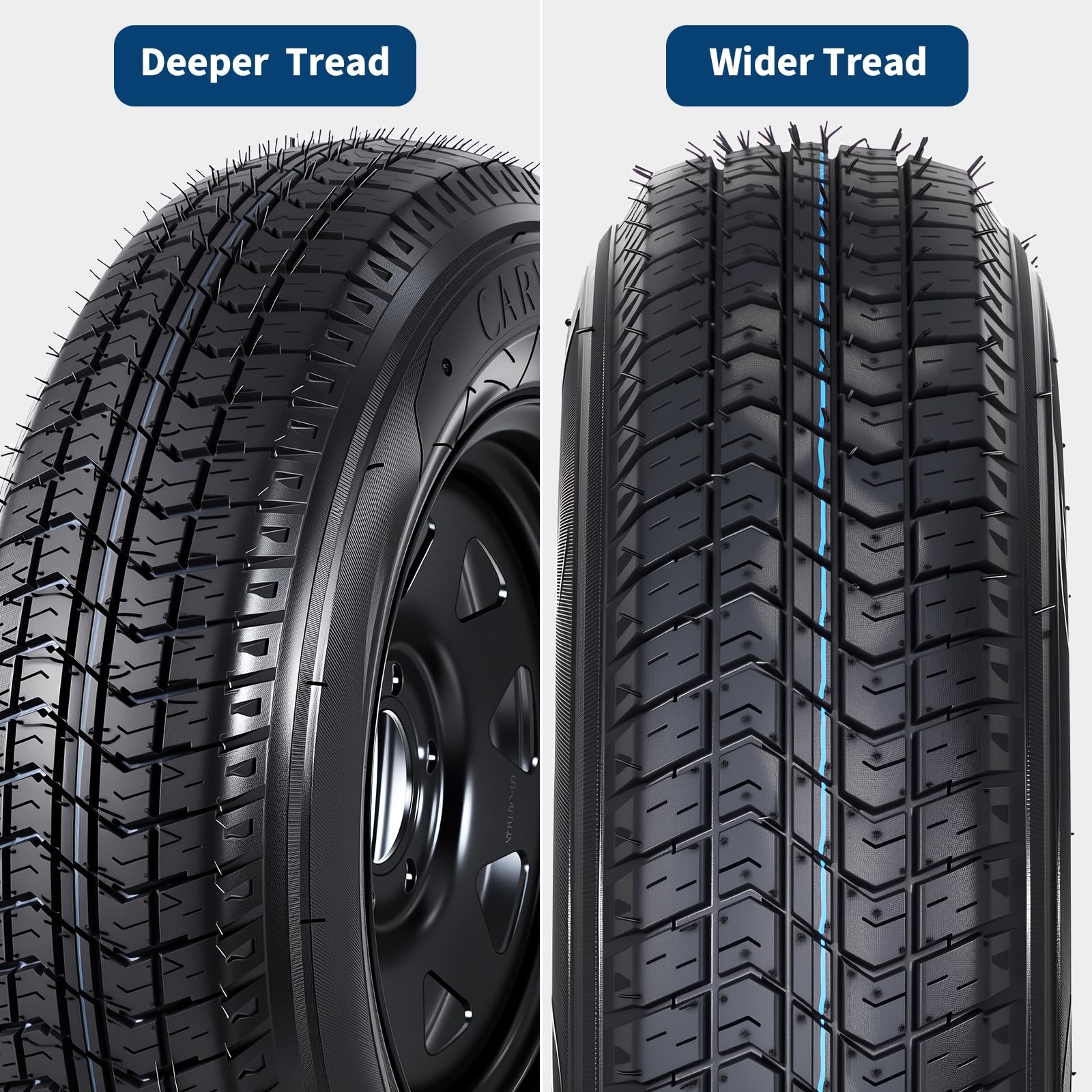 205/75D14 Trailer Tires with 14 Rims 5 Lug 4.5 Bolt Pattern Utility Boat Camper