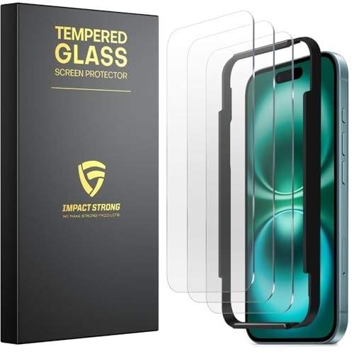 3-Pack Shatterproof Tempered Glass Screen Protector for [Easy iPhone 17