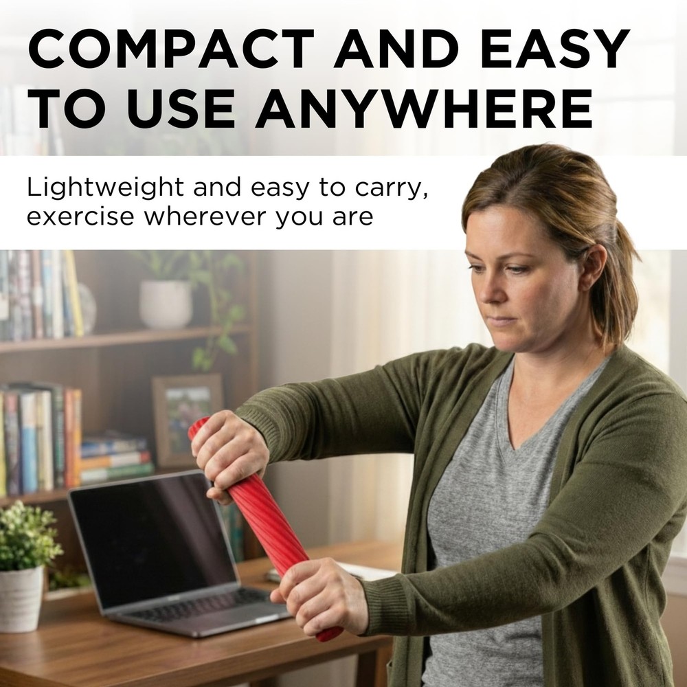 THERABAND FlexBar Resistance Bar, Light, Red Flex Therapy light, - Light