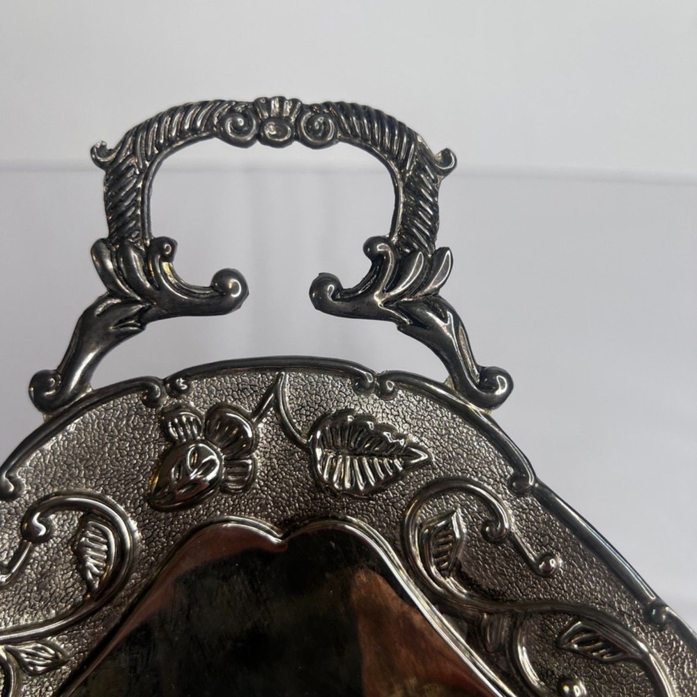 Godinger Silver Art Co Footed Etched Floral Silver Plated Dish Bowl w/ Handles