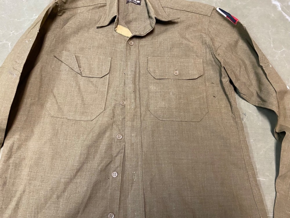 ORIGINAL WWII US ARMY OFFICER M1938 WOOL COMBAT FIELD SHIRT-LARGE 44R
