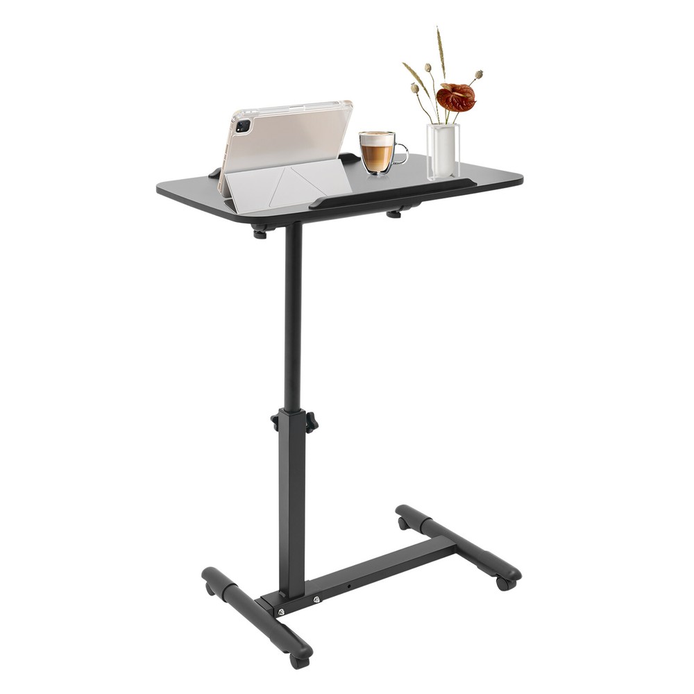 Adjustable Rolling Bedside Table with Wheels for Home and Office Use