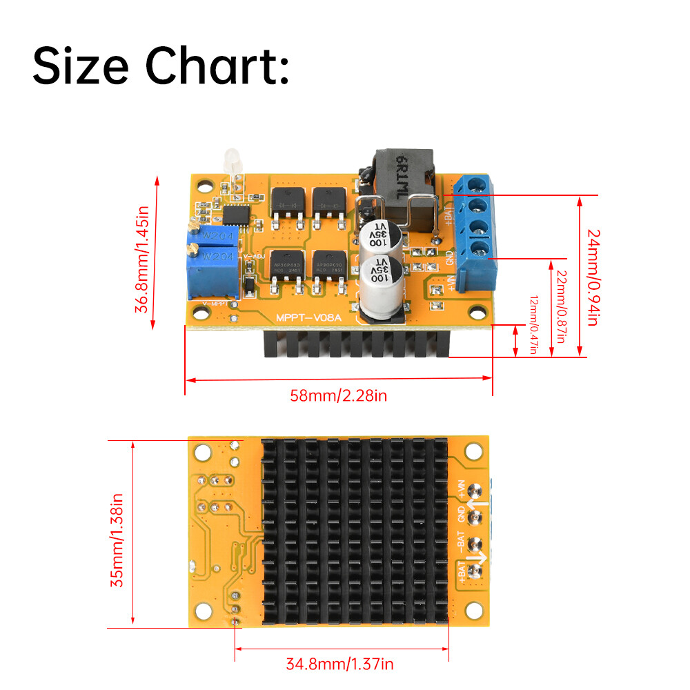 5A 100W MPPT Solar Charging Panel Regulator Controller 9V 12V 24V Auto Switch