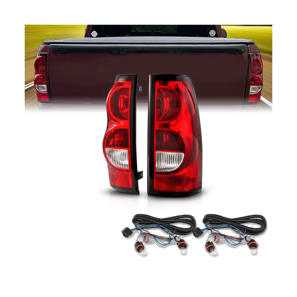 AmeriLite for 2003-2006 Chevy Silverado OE Style Ruby Red Replacement Taillig...