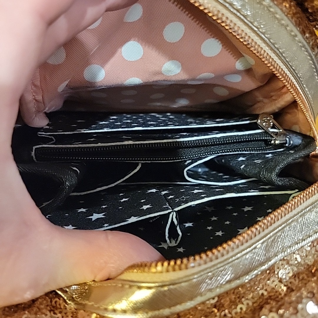 Disney Parks Minnie Mouse Sequin Mini Backpack Rose Gold Clean