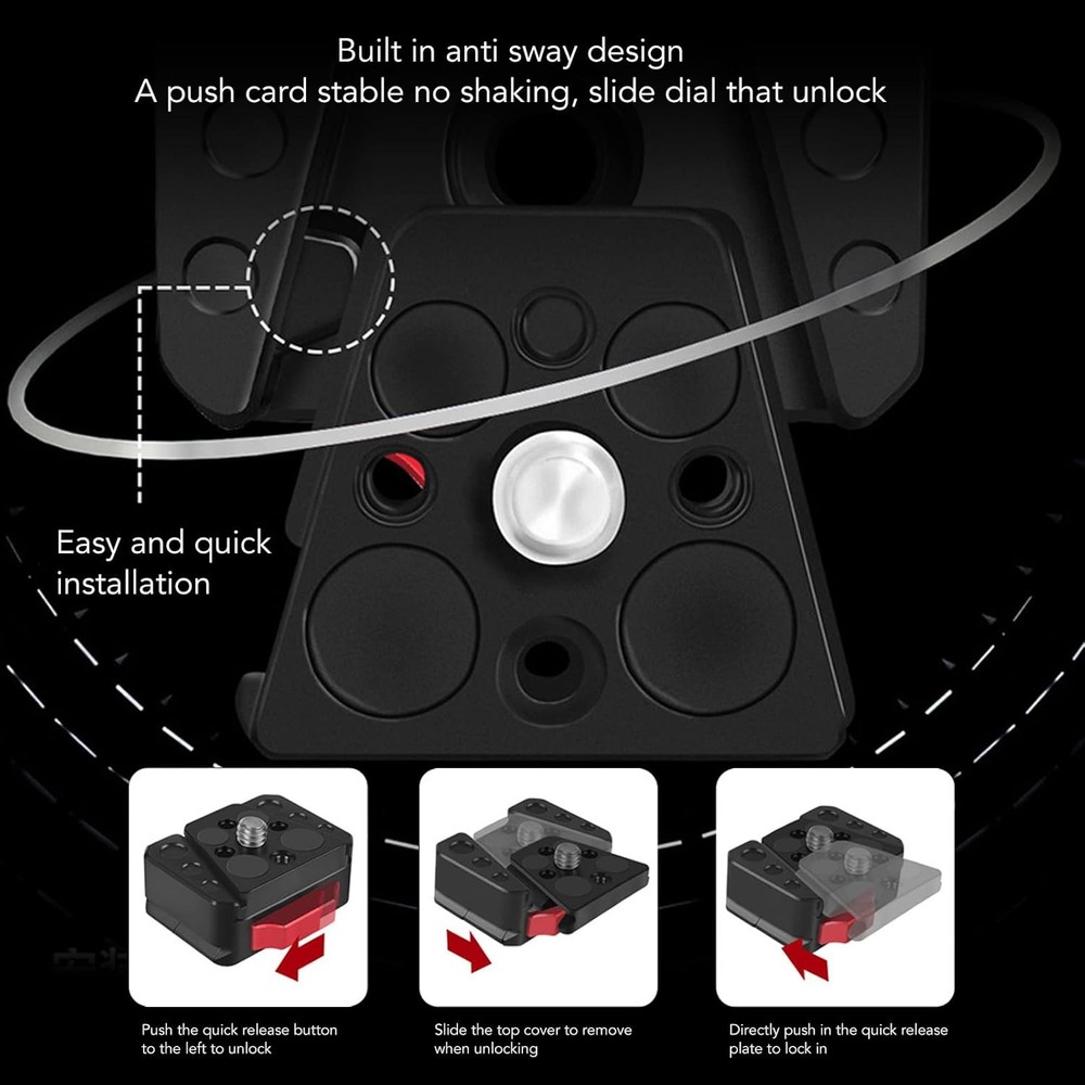 PUSOKEI V Lock Quick Release Plate, Mini V Mount Baseplate with Default