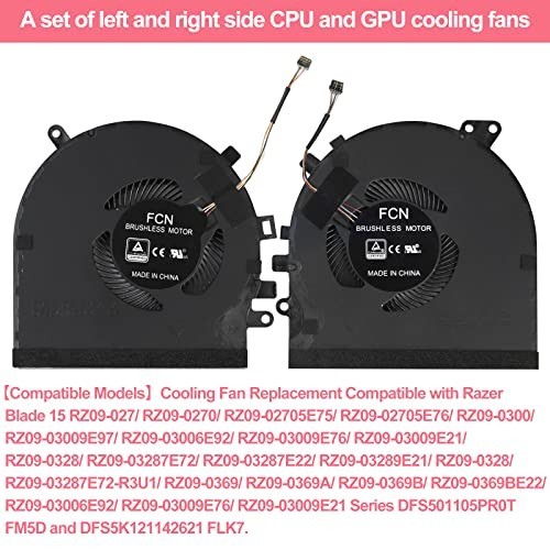 Upgraded CPU GPU Cooling Fan Replacement for Razer Blade 15 + Tool Kit - High Pe