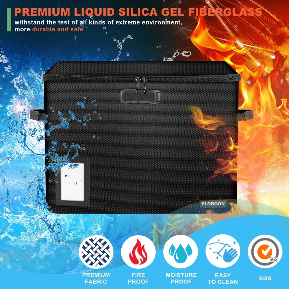 2 Pack Comic Book Storage Box, ELOBOON Fireproof & Water-Resistant Comic Book...