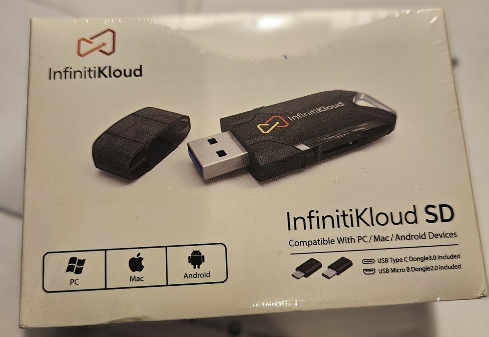 NEW & Factory Sealed:  InfinitiKloud SD Use with PC MAC Android Data Transfer