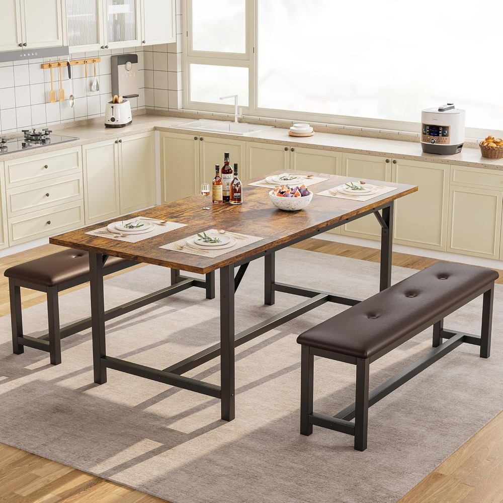 Dining Table Set 3 Piece Extendable Kitchen Table Set Rectangle Kitchen Table