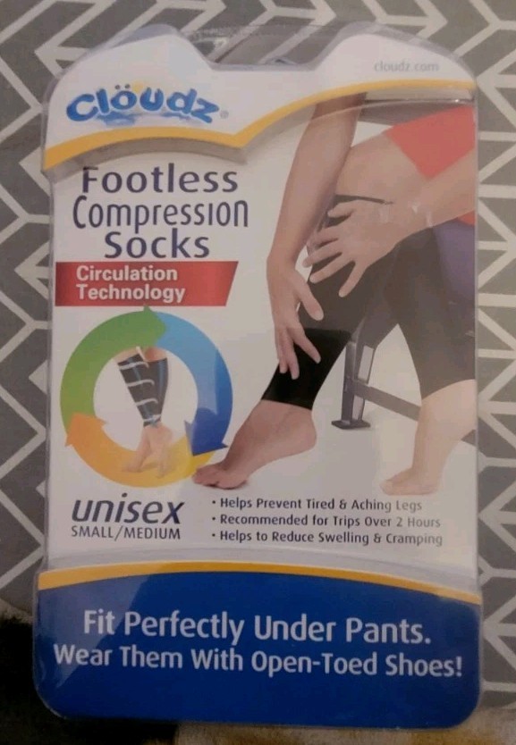 Cloudz Footless Compression Socks Circulation Technology Unisex Small/Medium NEW