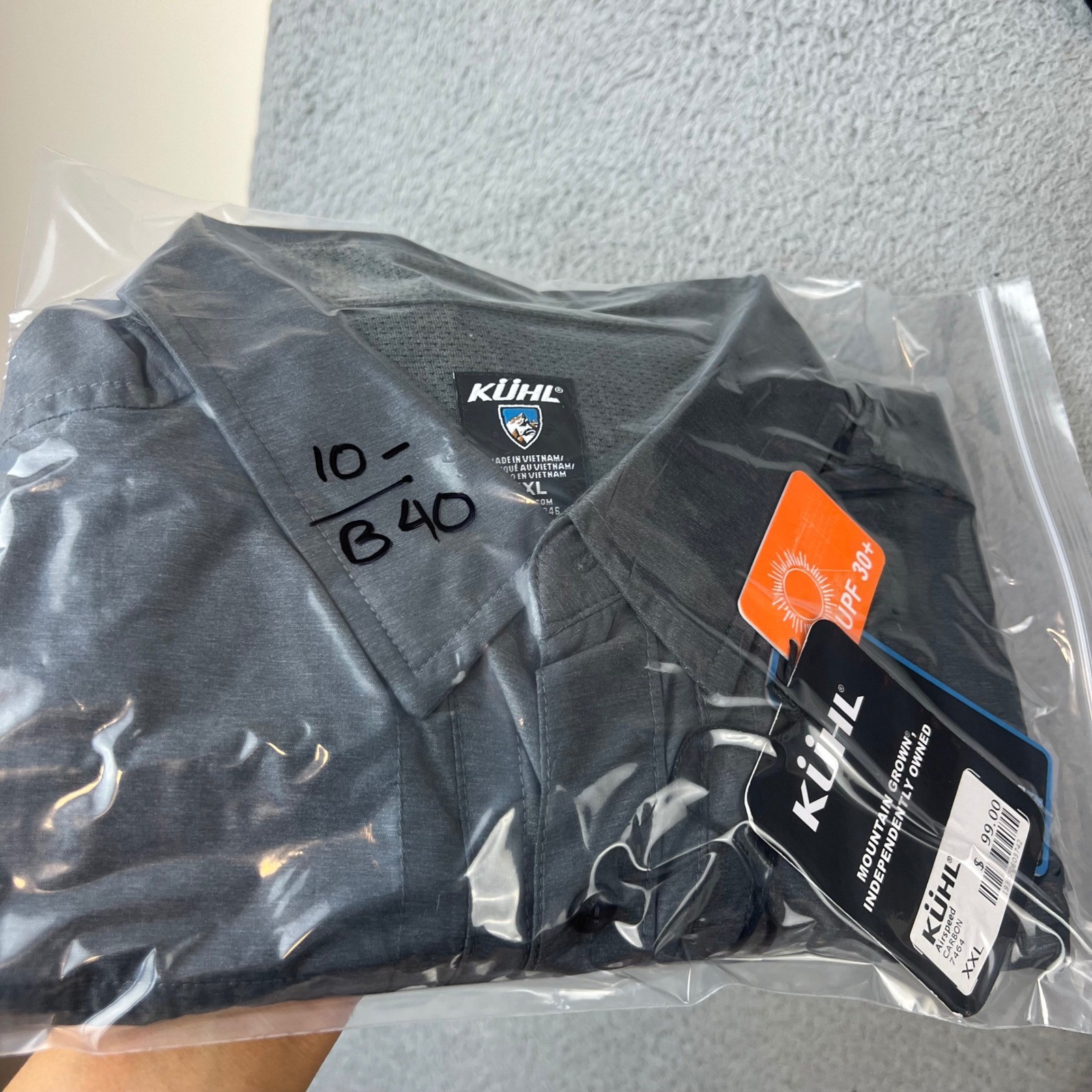 New Kuhl Mens Airvolution Long Sleeve Button Up Shirt Carbon UPF 30+ XXL