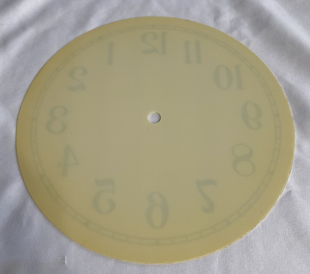 Vintage Clock Dial Face Plastic 8.25" Diameter