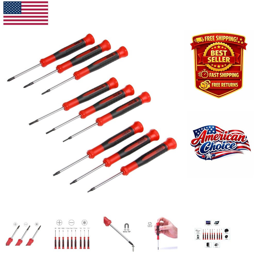 9-Piece Precision Screwdriver Set | Durable Chrome Vanadium with Magnetic Tips