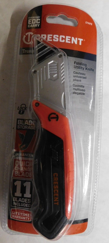 Crescent Folding Utility Knife CTKF2 With Blades-5 Pack