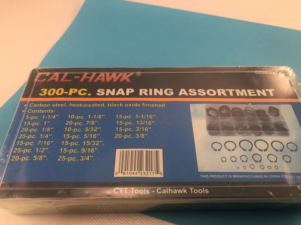 300pc Snap Ring Assortment/ Snap Ring Hardware kit