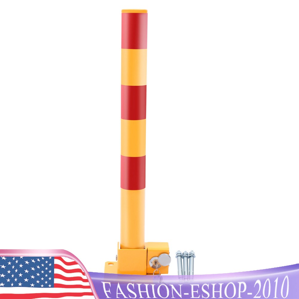 Automatic Locking Parking Post Safety Bollard Iron Pipe Traffic Post Barrier NEW