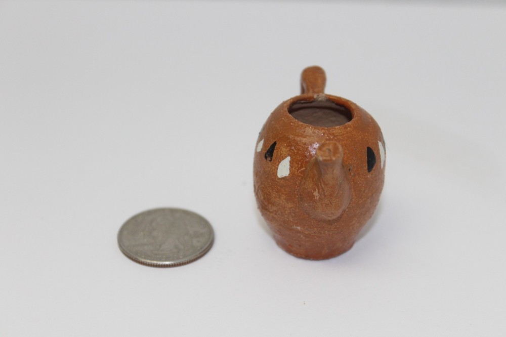 2 Piece Small Handpainted Clay Tea Set