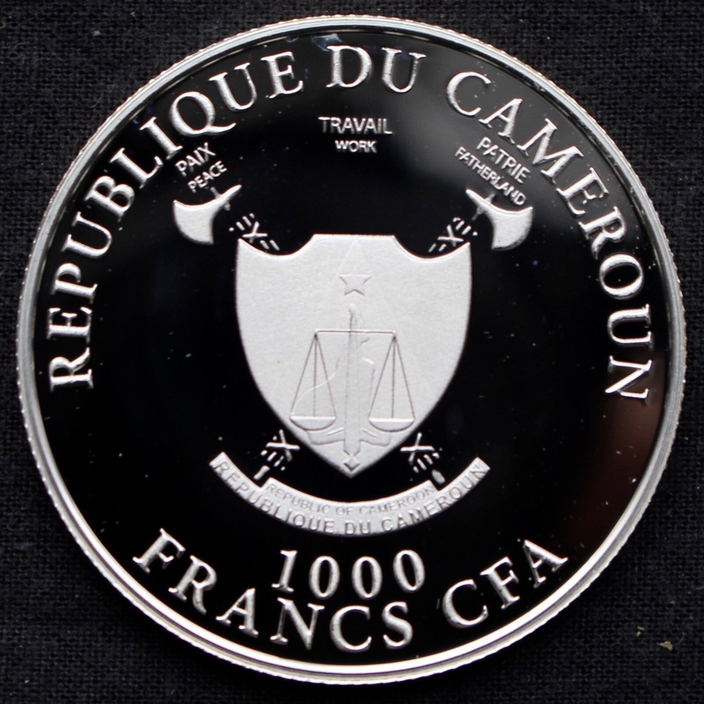 2012 CAMEROON 1000 FRANCS .925 SILVER PROOF UNC - Gorillas