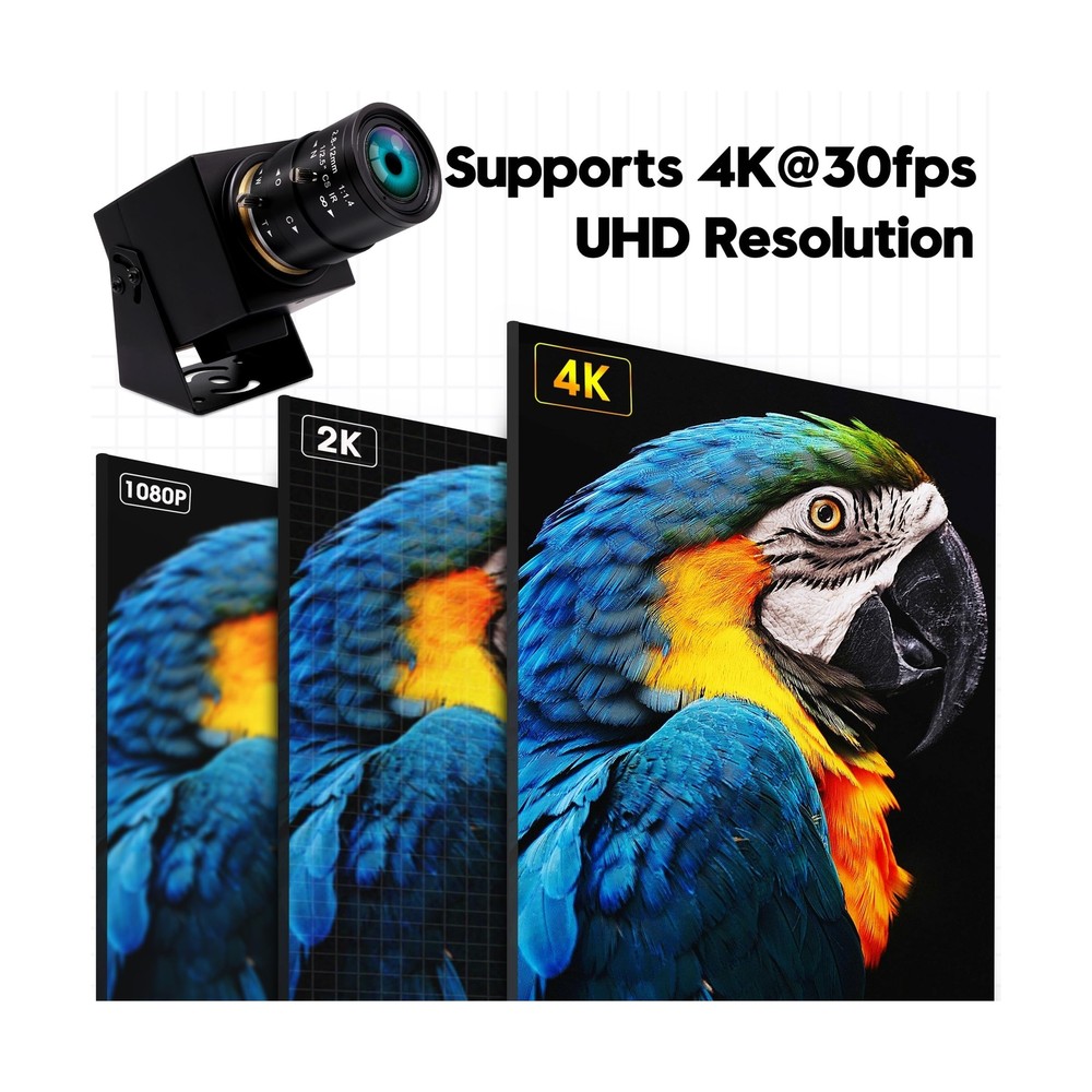 HDMI USB Camera 4K Webcam Simultaneous Output Video Conference Camera 4X Opti...