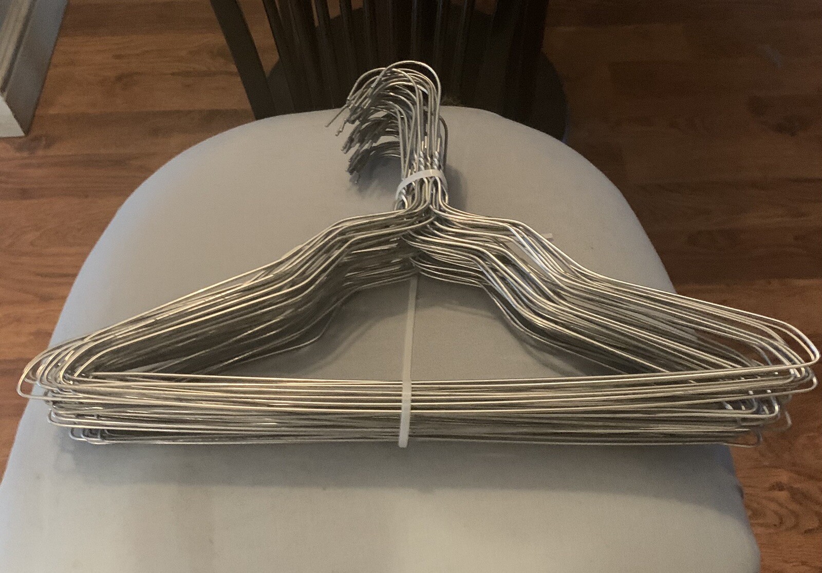 50 Strong Silver Metal Steel Wire Hangers Shirt Clothes Size 15 1/2 inch