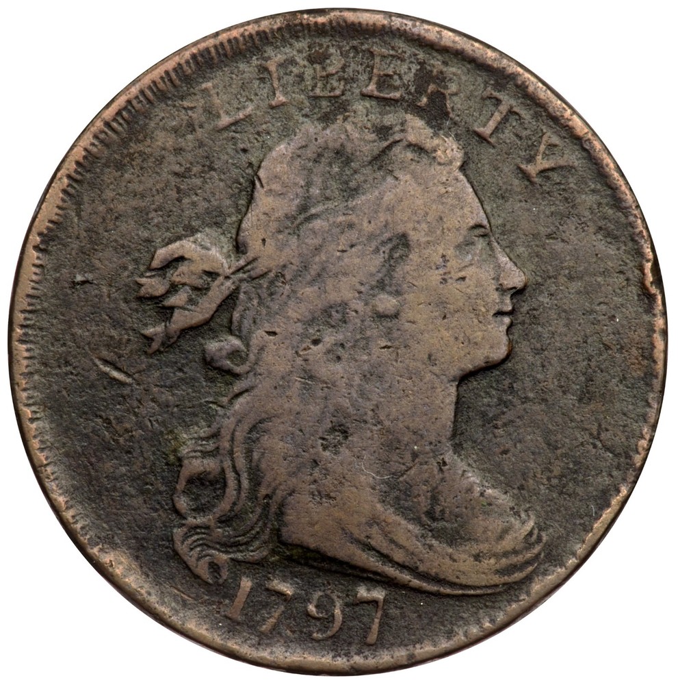 1797 S-129 R-5 M over E Draped Bust Large Cent Coin 1c
