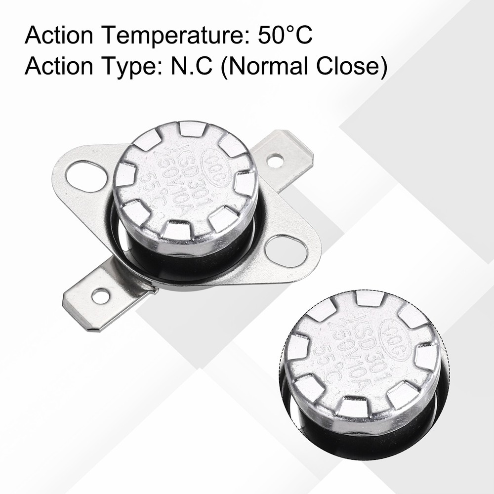 Temperature Control Switch , Thermostat , KSD301 55°C , 10A , N.O 8pcs