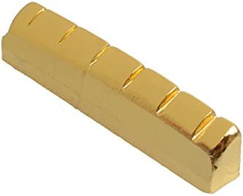 6-String Acoustic Guitar Brass Nut and Saddle Gold Plated