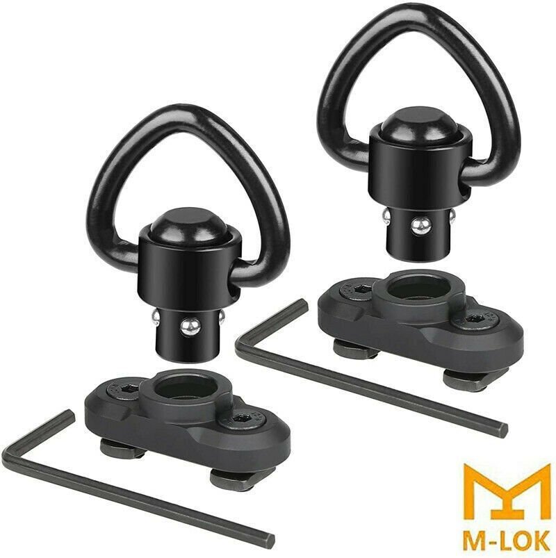 2Pack QD Sling Swivels Adapter MLOK Quick Release Push Button QD Sling Mount