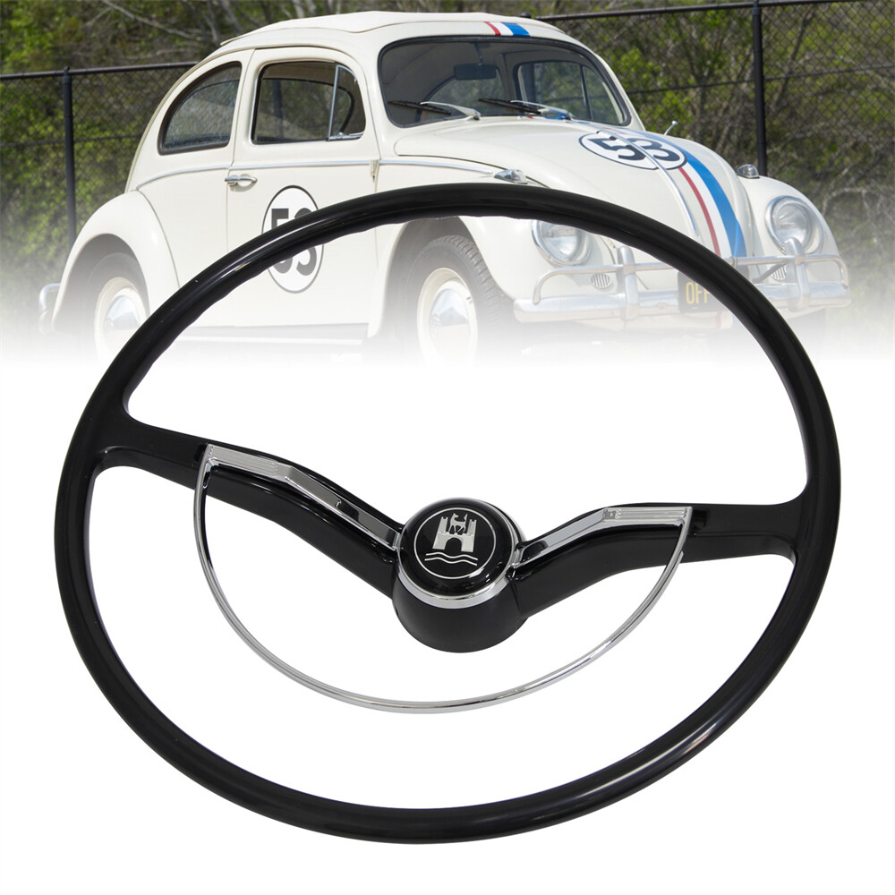 Black Steering Wheel with Horn Button Ring For 1962-1971 Volkswagen Models