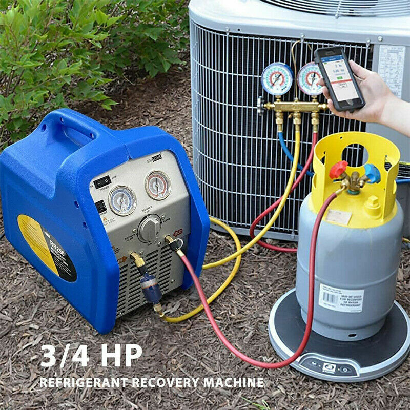 Portable Refrigerant Recovery Machine 3/4HP Single Cylinder 110-120V AC 60Hz