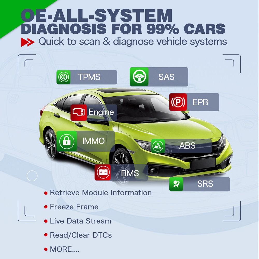XTOOL D8 OBD2 Bi-Directional Scanner Auto Diagnostic CAN FD Key Programming Tool