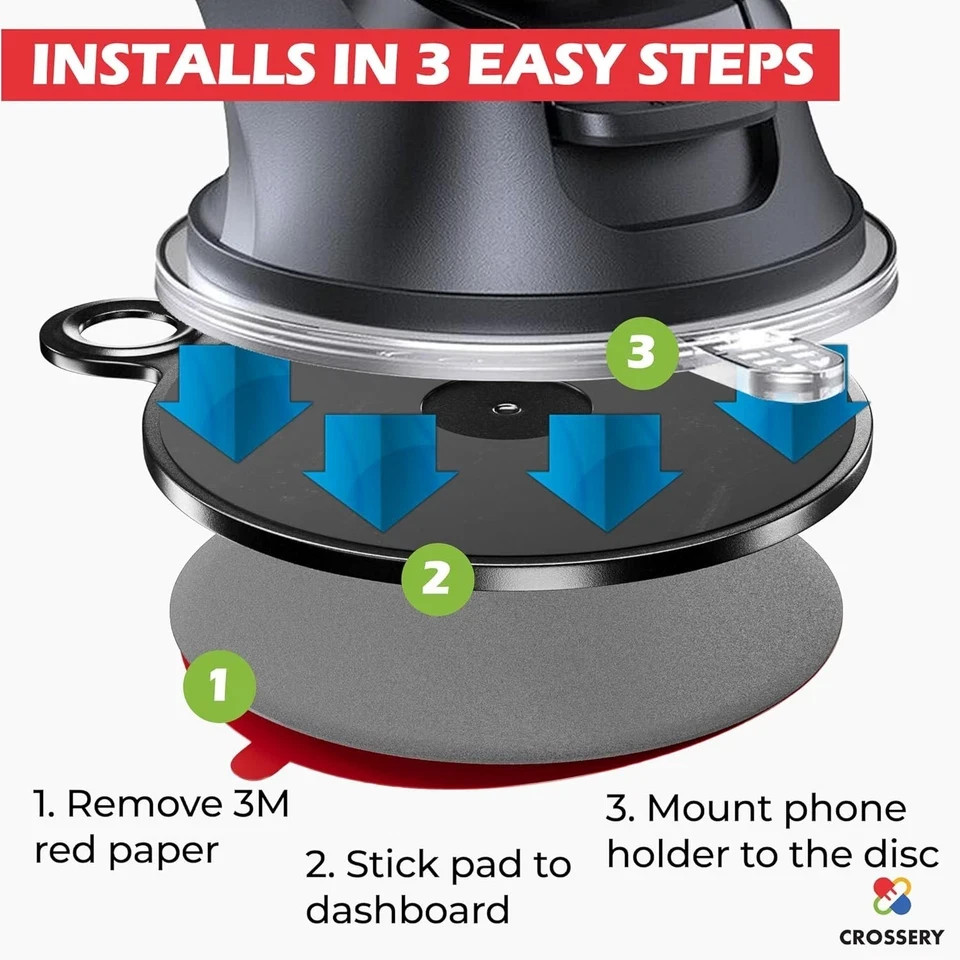 Dashboard Pad Mounting Disk for Suction Cup - 3M Phone Car Mount Adhesive Replac