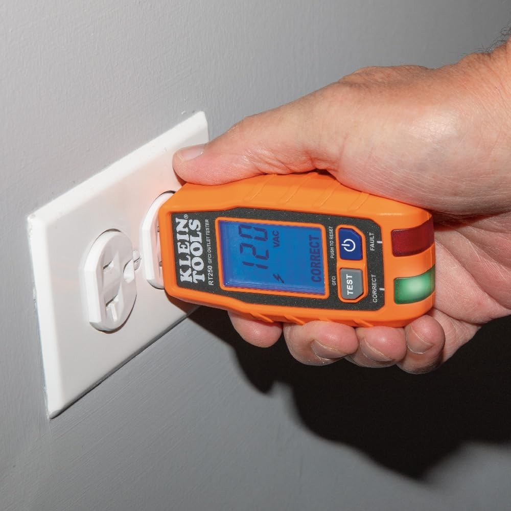 GFCI Outlet Tester with LCD Display & LED Indicators for Safe Testing