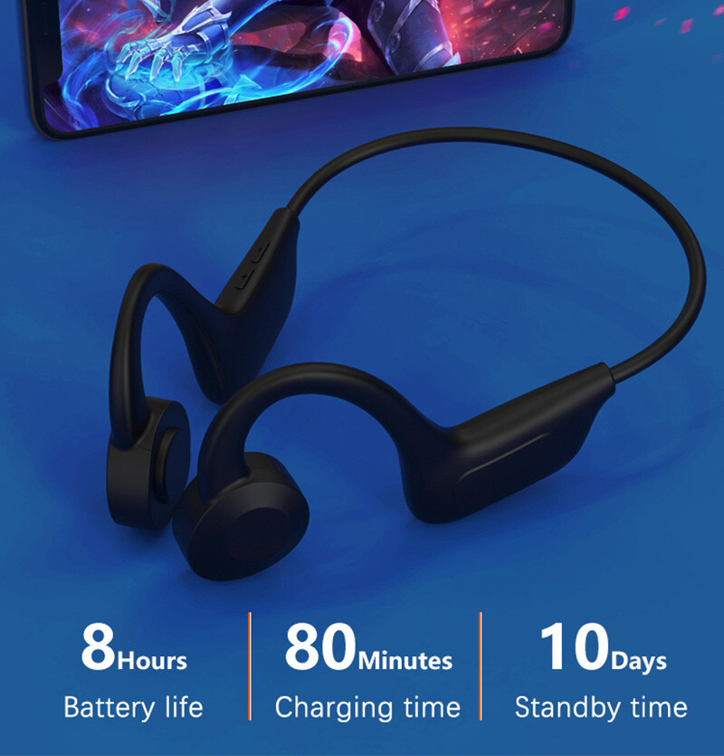 Ear-Hook Comfortable Wireless Bluetooth Headset Stereo Headphone Bone Conduction