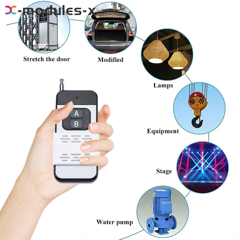 433Mhz High Power Wireless Remote Control Switch 500M For Pump Ceiling Lamp New