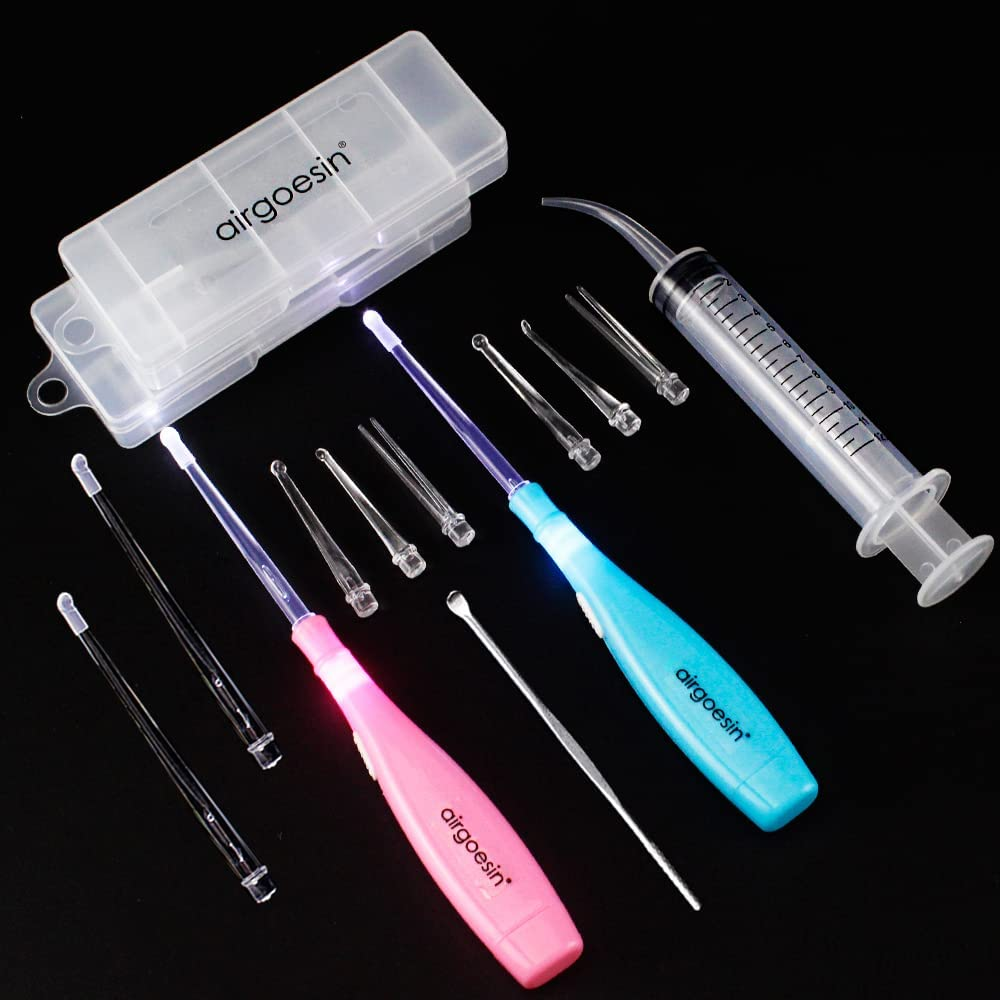 Airgoesin Upgraded 2 Lighted Tonsil Stone Remove Tool Tonsillolith Pick + Irr...