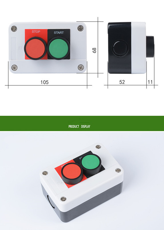 AC/DC Start /Stop Button Switch Box Control Box Button With Waterproof Connector